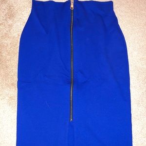 Amanda Uprichard Cobalt Zipup Skirt
